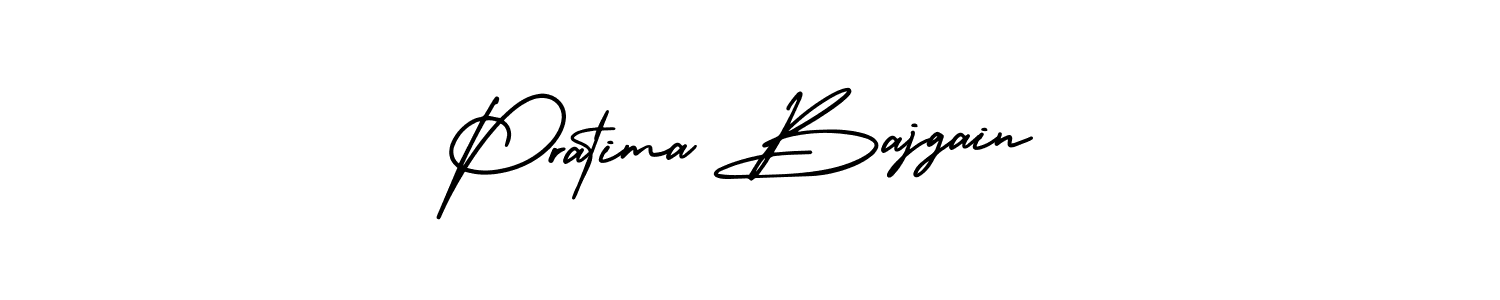 How to make Pratima Bajgain name signature. Use AmerikaSignatureDemo-Regular style for creating short signs online. This is the latest handwritten sign. Pratima Bajgain signature style 3 images and pictures png