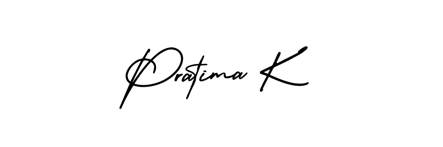 Use a signature maker to create a handwritten signature online. With this signature software, you can design (AmerikaSignatureDemo-Regular) your own signature for name Pratima K. Pratima K signature style 3 images and pictures png