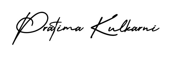 A sleek calligraphic signature for name Pratima Kulkarni utilizing AmerikaSignatureDemo-Regular styling. Great for adding personal signatures to photos and art. Pratima Kulkarni signature style 3 images and pictures png
