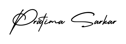 Discover how Pratima Sarkar looks in an executive cursive font (AmerikaSignatureDemo-Regular). Perfect for legal documents, invoices, and certificates. Pratima Sarkar signature style 3 images and pictures png