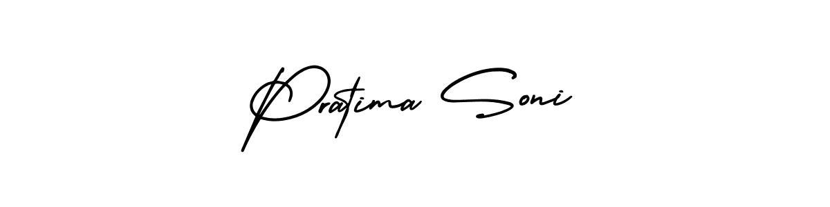 AmerikaSignatureDemo-Regular is a professional signature style that is perfect for those who want to add a touch of class to their signature. It is also a great choice for those who want to make their signature more unique. Get Pratima Soni name to fancy signature for free. Pratima Soni signature style 3 images and pictures png