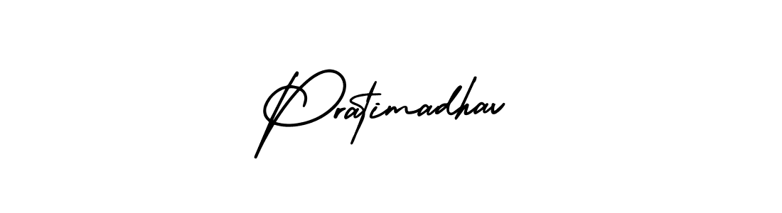 How to make Pratimadhav name signature. Use AmerikaSignatureDemo-Regular style for creating short signs online. This is the latest handwritten sign. Pratimadhav signature style 3 images and pictures png