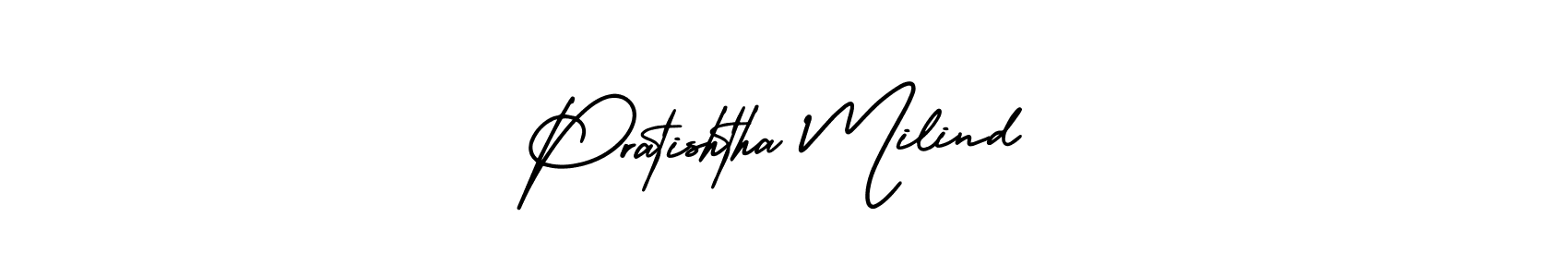 How to Draw Pratishtha Milind signature style? AmerikaSignatureDemo-Regular is a latest design signature styles for name Pratishtha Milind. Pratishtha Milind signature style 3 images and pictures png