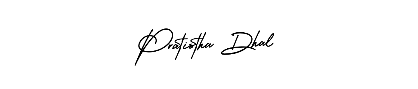 Pratistha Dhal stylish signature style. Best Handwritten Sign (AmerikaSignatureDemo-Regular) for my name. Handwritten Signature Collection Ideas for my name Pratistha Dhal. Pratistha Dhal signature style 3 images and pictures png