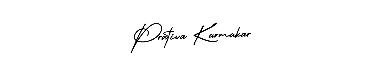 AmerikaSignatureDemo-Regular is a professional signature style that is perfect for those who want to add a touch of class to their signature. It is also a great choice for those who want to make their signature more unique. Get Prativa Karmakar name to fancy signature for free. Prativa Karmakar signature style 3 images and pictures png