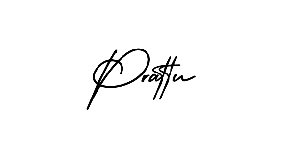 How to make Prattu name signature. Use AmerikaSignatureDemo-Regular style for creating short signs online. This is the latest handwritten sign. Prattu signature style 3 images and pictures png