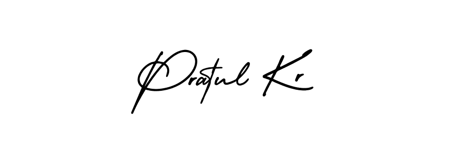 Make a beautiful signature design for name Pratul Kr. With this signature (AmerikaSignatureDemo-Regular) style, you can create a handwritten signature for free. Pratul Kr signature style 3 images and pictures png