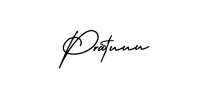 You should practise on your own different ways (AmerikaSignatureDemo-Regular) to write your name (Pratuuu) in signature. don't let someone else do it for you. Pratuuu signature style 3 images and pictures png