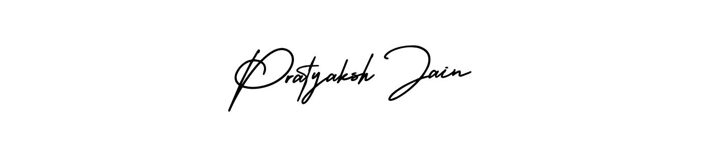 You should practise on your own different ways (AmerikaSignatureDemo-Regular) to write your name (Pratyaksh Jain) in signature. don't let someone else do it for you. Pratyaksh Jain signature style 3 images and pictures png