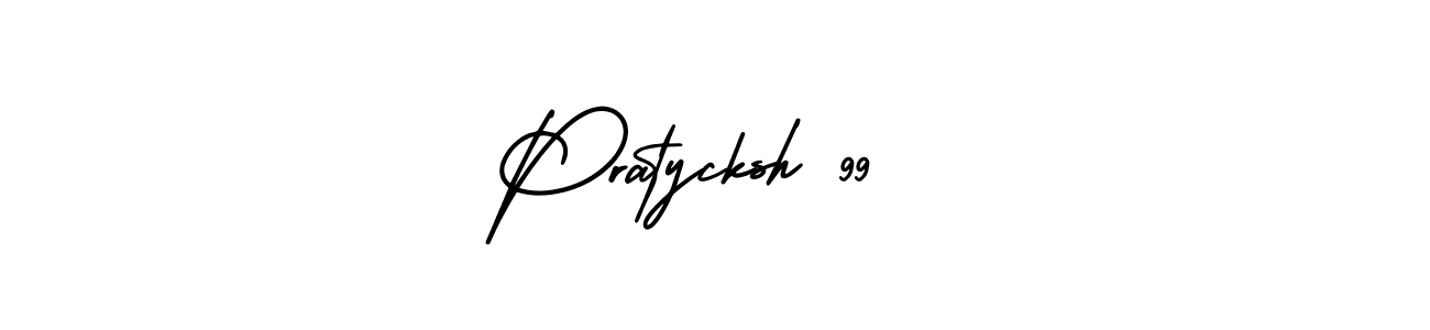 The best way (AmerikaSignatureDemo-Regular) to make a short signature is to pick only two or three words in your name. The name Pratycksh 99  include a total of six letters. For converting this name. Pratycksh 99  signature style 3 images and pictures png