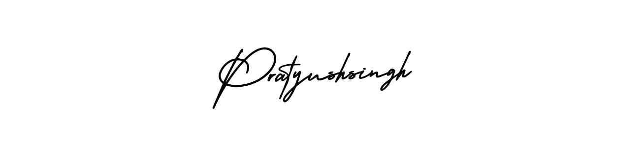 The best way (AmerikaSignatureDemo-Regular) to make a short signature is to pick only two or three words in your name. The name Pratyushsingh include a total of six letters. For converting this name. Pratyushsingh signature style 3 images and pictures png