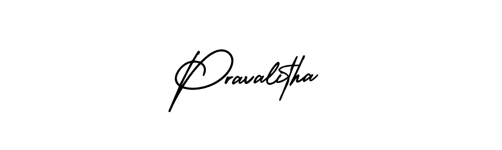 Pravalitha stylish signature style. Best Handwritten Sign (AmerikaSignatureDemo-Regular) for my name. Handwritten Signature Collection Ideas for my name Pravalitha. Pravalitha signature style 3 images and pictures png