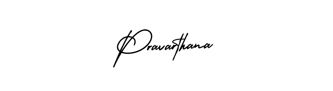 How to make Pravarthana name signature. Use AmerikaSignatureDemo-Regular style for creating short signs online. This is the latest handwritten sign. Pravarthana signature style 3 images and pictures png