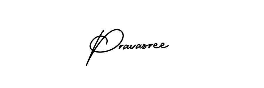 Pravasree stylish signature style. Best Handwritten Sign (AmerikaSignatureDemo-Regular) for my name. Handwritten Signature Collection Ideas for my name Pravasree. Pravasree signature style 3 images and pictures png