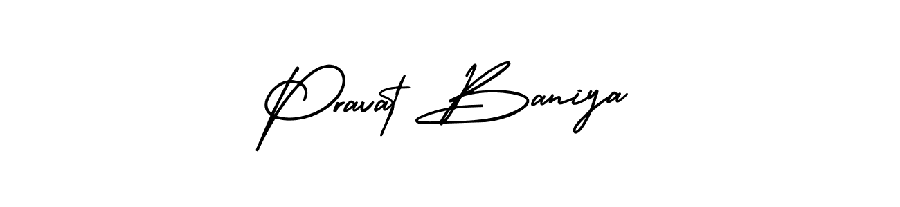 How to make Pravat Baniya name signature. Use AmerikaSignatureDemo-Regular style for creating short signs online. This is the latest handwritten sign. Pravat Baniya signature style 3 images and pictures png