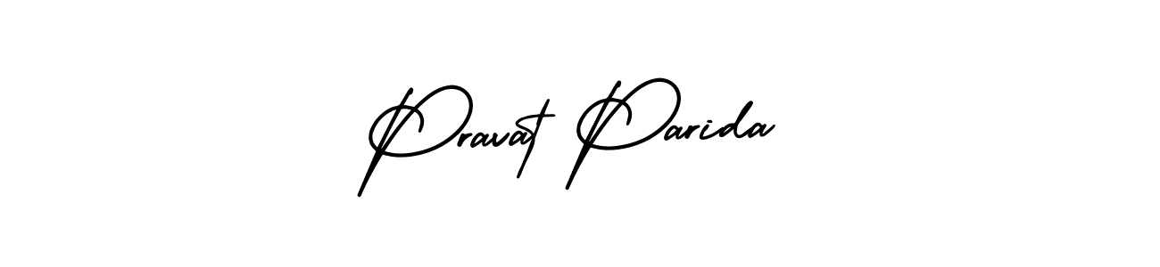 The best way (AmerikaSignatureDemo-Regular) to make a short signature is to pick only two or three words in your name. The name Pravat Parida include a total of six letters. For converting this name. Pravat Parida signature style 3 images and pictures png