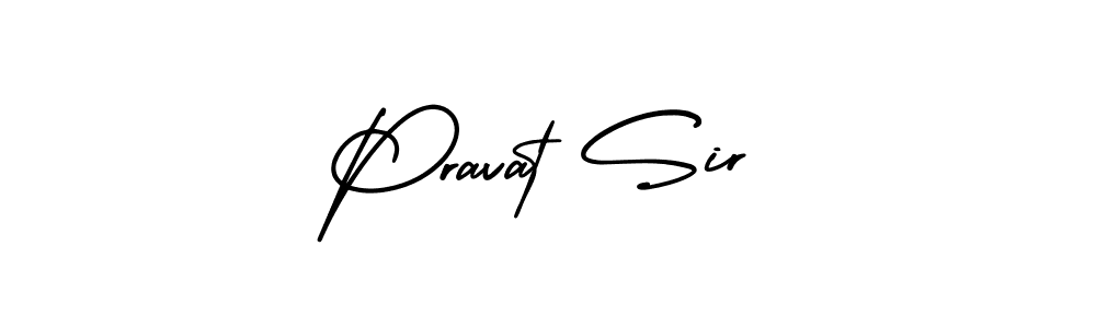 The best way (AmerikaSignatureDemo-Regular) to make a short signature is to pick only two or three words in your name. The name Pravat Sir include a total of six letters. For converting this name. Pravat Sir signature style 3 images and pictures png