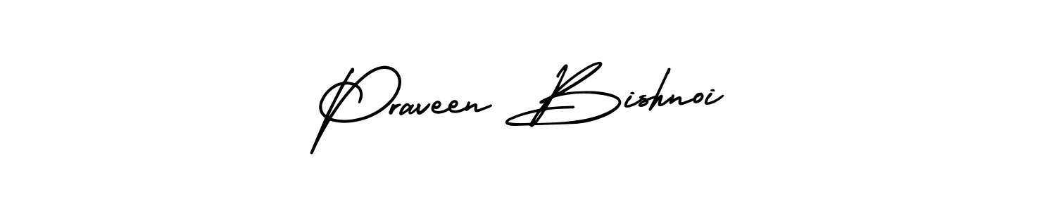 Use a signature maker to create a handwritten signature online. With this signature software, you can design (AmerikaSignatureDemo-Regular) your own signature for name Praveen Bishnoi. Praveen Bishnoi signature style 3 images and pictures png