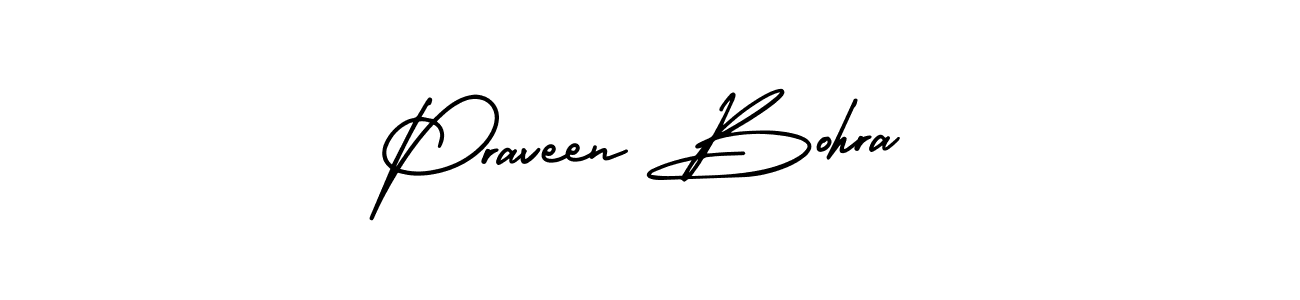 Praveen Bohra stylish signature style. Best Handwritten Sign (AmerikaSignatureDemo-Regular) for my name. Handwritten Signature Collection Ideas for my name Praveen Bohra. Praveen Bohra signature style 3 images and pictures png