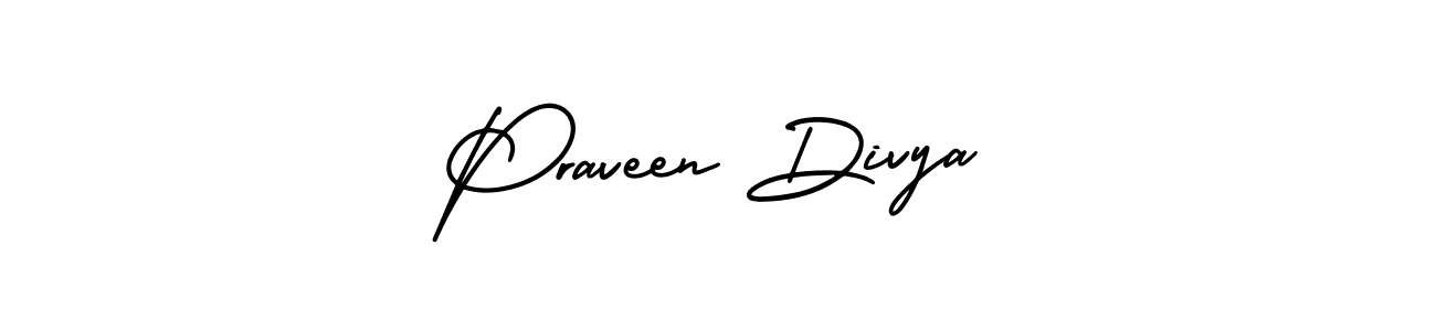 AmerikaSignatureDemo-Regular is a professional signature style that is perfect for those who want to add a touch of class to their signature. It is also a great choice for those who want to make their signature more unique. Get Praveen Divya name to fancy signature for free. Praveen Divya signature style 3 images and pictures png