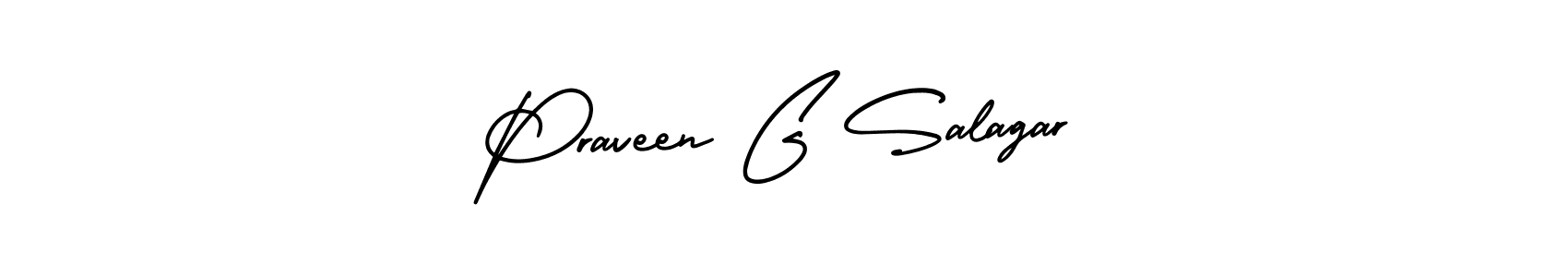 How to make Praveen G Salagar name signature. Use AmerikaSignatureDemo-Regular style for creating short signs online. This is the latest handwritten sign. Praveen G Salagar signature style 3 images and pictures png