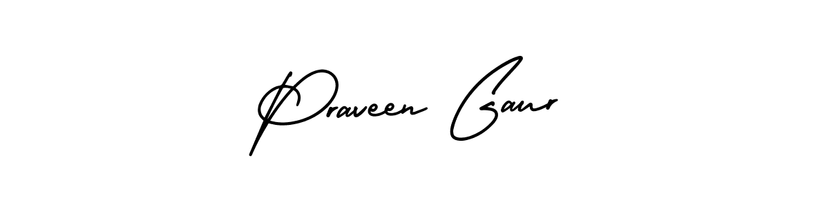 Use a signature maker to create a handwritten signature online. With this signature software, you can design (AmerikaSignatureDemo-Regular) your own signature for name Praveen Gaur. Praveen Gaur signature style 3 images and pictures png