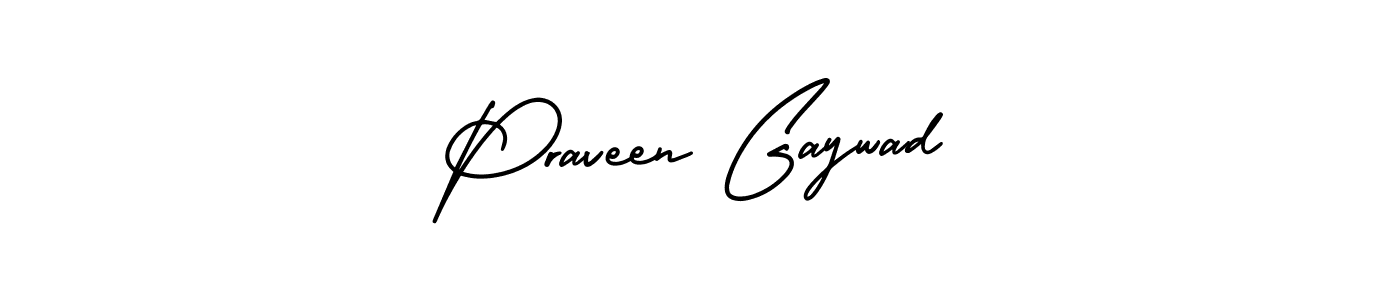 How to make Praveen Gaywad name signature. Use AmerikaSignatureDemo-Regular style for creating short signs online. This is the latest handwritten sign. Praveen Gaywad signature style 3 images and pictures png