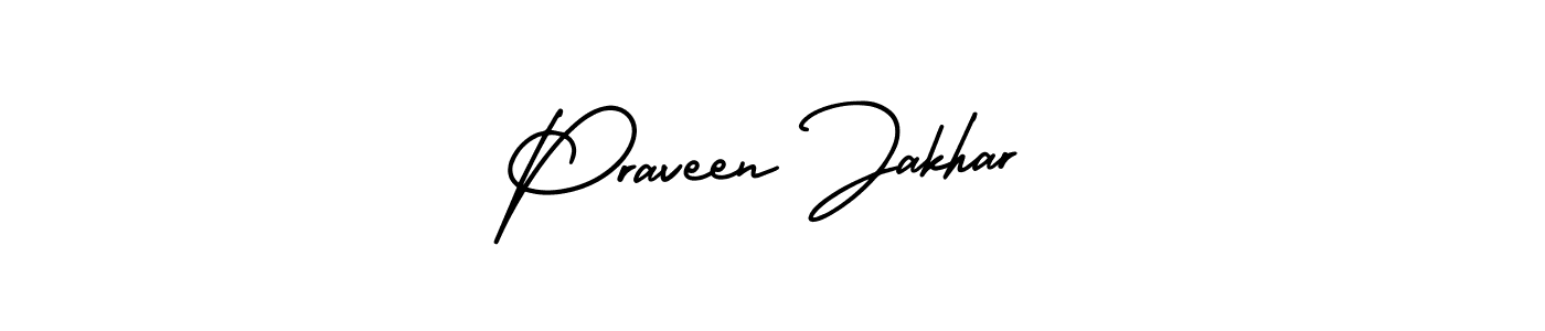 Make a beautiful signature design for name Praveen Jakhar. With this signature (AmerikaSignatureDemo-Regular) style, you can create a handwritten signature for free. Praveen Jakhar signature style 3 images and pictures png