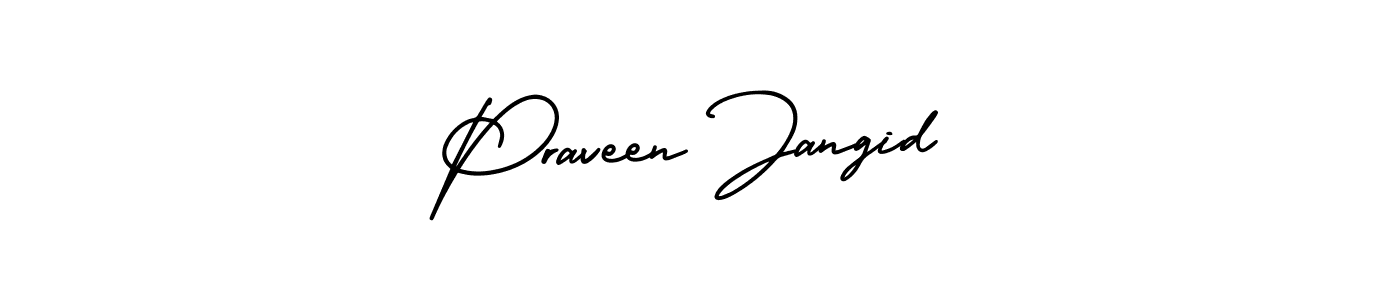 Make a beautiful signature design for name Praveen Jangid. With this signature (AmerikaSignatureDemo-Regular) style, you can create a handwritten signature for free. Praveen Jangid signature style 3 images and pictures png