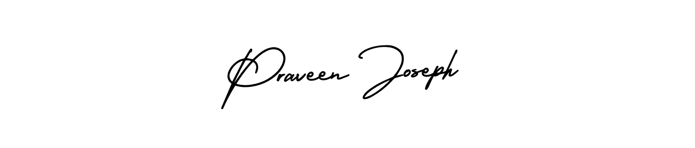 Use a signature maker to create a handwritten signature online. With this signature software, you can design (AmerikaSignatureDemo-Regular) your own signature for name Praveen Joseph. Praveen Joseph signature style 3 images and pictures png