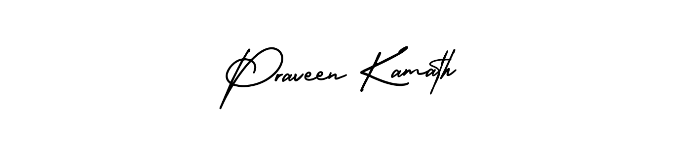 How to Draw Praveen Kamath signature style? AmerikaSignatureDemo-Regular is a latest design signature styles for name Praveen Kamath. Praveen Kamath signature style 3 images and pictures png