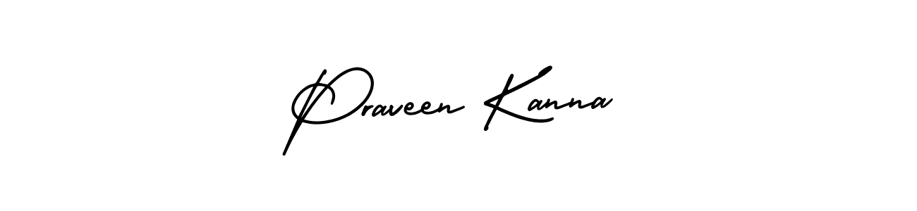 Praveen Kanna stylish signature style. Best Handwritten Sign (AmerikaSignatureDemo-Regular) for my name. Handwritten Signature Collection Ideas for my name Praveen Kanna. Praveen Kanna signature style 3 images and pictures png