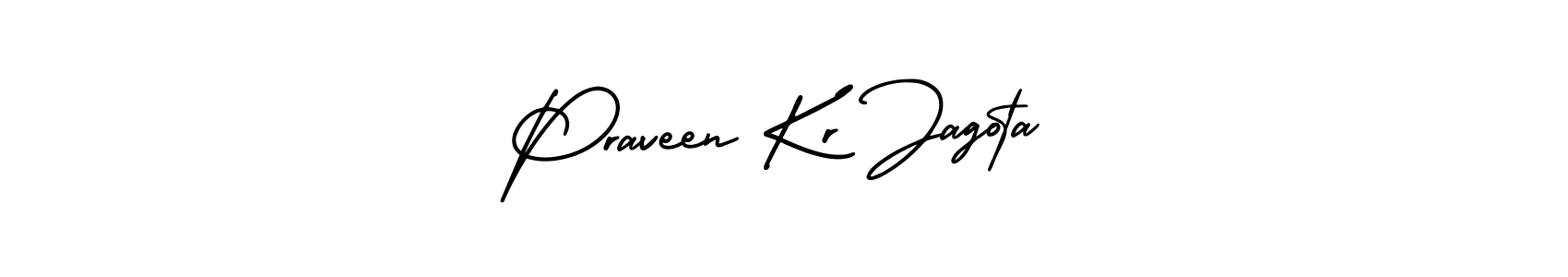 This is the best signature style for the Praveen Kr Jagota name. Also you like these signature font (AmerikaSignatureDemo-Regular). Mix name signature. Praveen Kr Jagota signature style 3 images and pictures png