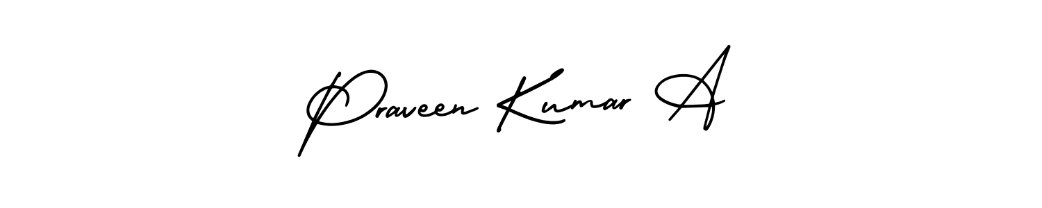 Make a beautiful signature design for name Praveen Kumar A. With this signature (AmerikaSignatureDemo-Regular) style, you can create a handwritten signature for free. Praveen Kumar A signature style 3 images and pictures png
