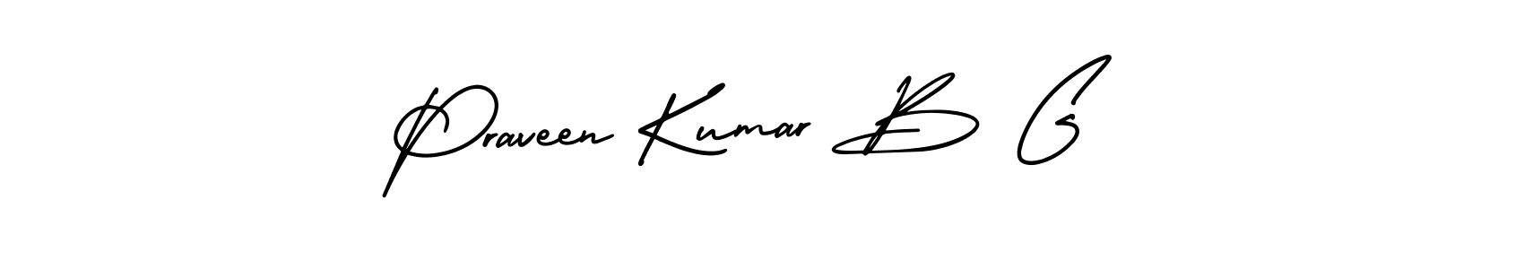 It looks lik you need a new signature style for name Praveen Kumar B G. Design unique handwritten (AmerikaSignatureDemo-Regular) signature with our free signature maker in just a few clicks. Praveen Kumar B G signature style 3 images and pictures png