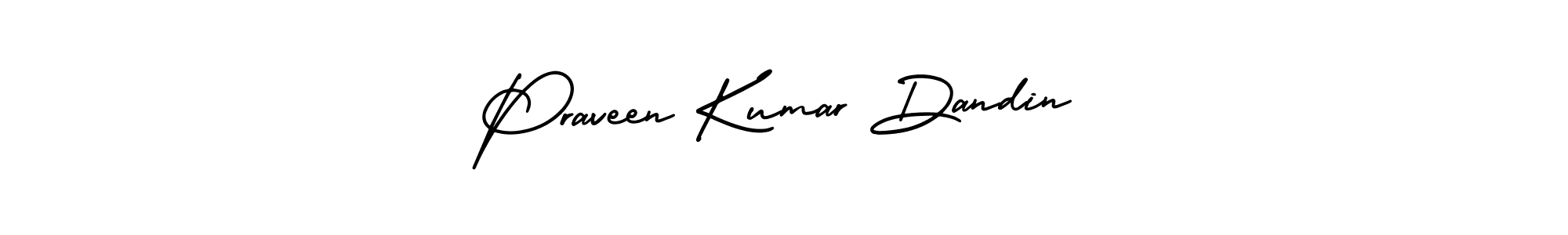 The best way (AmerikaSignatureDemo-Regular) to make a short signature is to pick only two or three words in your name. The name Praveen Kumar Dandin include a total of six letters. For converting this name. Praveen Kumar Dandin signature style 3 images and pictures png