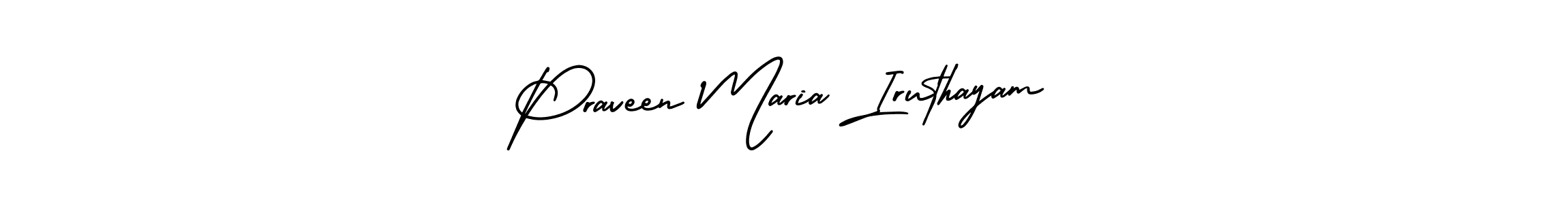 How to Draw Praveen Maria Iruthayam signature style? AmerikaSignatureDemo-Regular is a latest design signature styles for name Praveen Maria Iruthayam. Praveen Maria Iruthayam signature style 3 images and pictures png