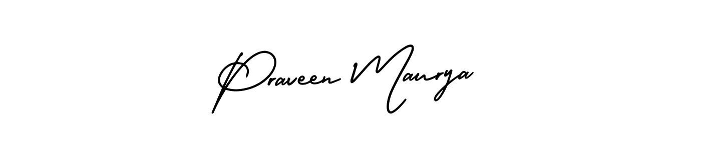 Praveen Maurya stylish signature style. Best Handwritten Sign (AmerikaSignatureDemo-Regular) for my name. Handwritten Signature Collection Ideas for my name Praveen Maurya. Praveen Maurya signature style 3 images and pictures png