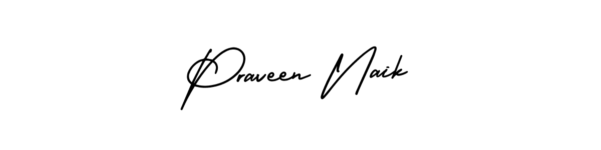 Make a beautiful signature design for name Praveen Naik. With this signature (AmerikaSignatureDemo-Regular) style, you can create a handwritten signature for free. Praveen Naik signature style 3 images and pictures png