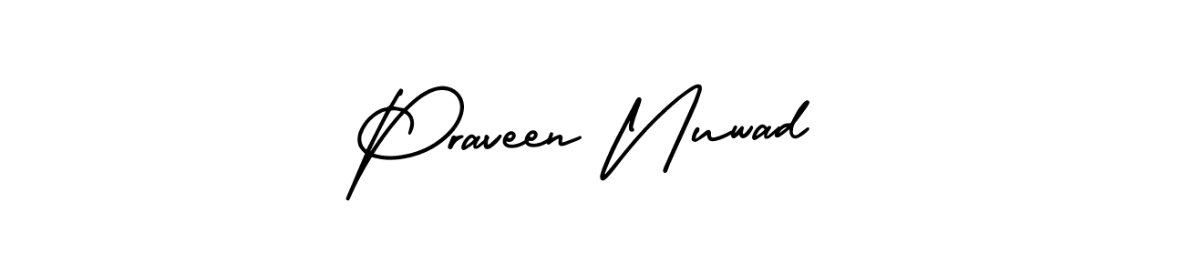 Make a beautiful signature design for name Praveen Nuwad. Use this online signature maker to create a handwritten signature for free. Praveen Nuwad signature style 3 images and pictures png