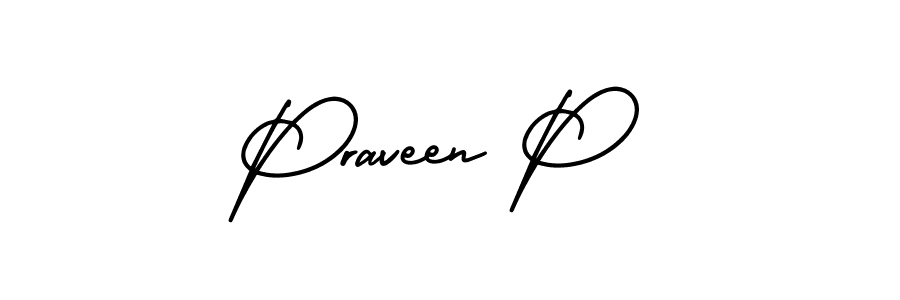 How to Draw Praveen P signature style? AmerikaSignatureDemo-Regular is a latest design signature styles for name Praveen P. Praveen P signature style 3 images and pictures png