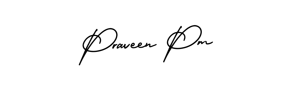 Similarly AmerikaSignatureDemo-Regular is the best handwritten signature design. Signature creator online .You can use it as an online autograph creator for name Praveen Pm. Praveen Pm signature style 3 images and pictures png