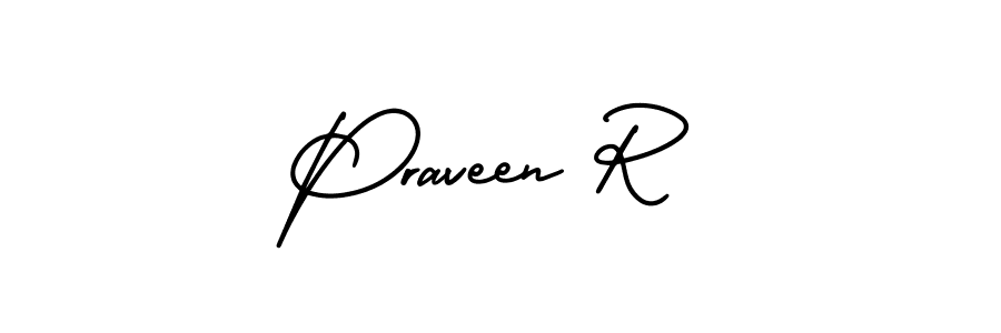Similarly AmerikaSignatureDemo-Regular is the best handwritten signature design. Signature creator online .You can use it as an online autograph creator for name Praveen R. Praveen R signature style 3 images and pictures png