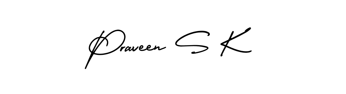 Also we have Praveen S K name is the best signature style. Create professional handwritten signature collection using AmerikaSignatureDemo-Regular autograph style. Praveen S K signature style 3 images and pictures png