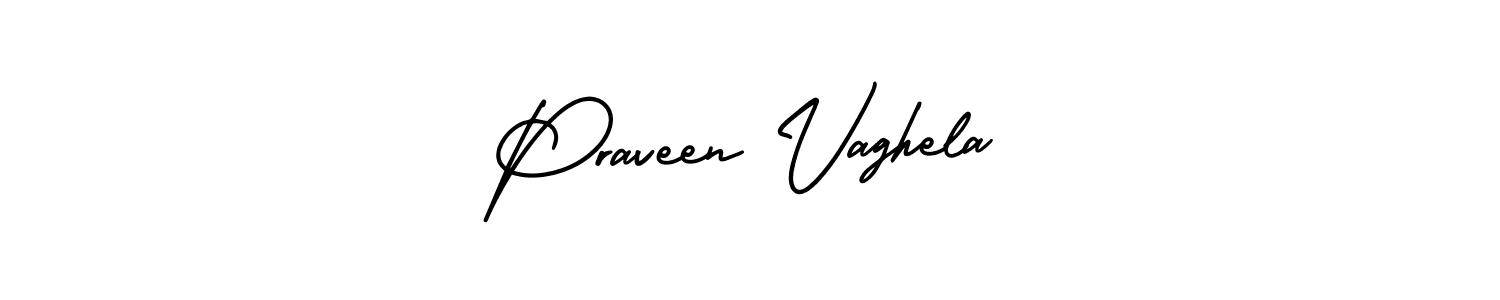 How to make Praveen Vaghela signature? AmerikaSignatureDemo-Regular is a professional autograph style. Create handwritten signature for Praveen Vaghela name. Praveen Vaghela signature style 3 images and pictures png