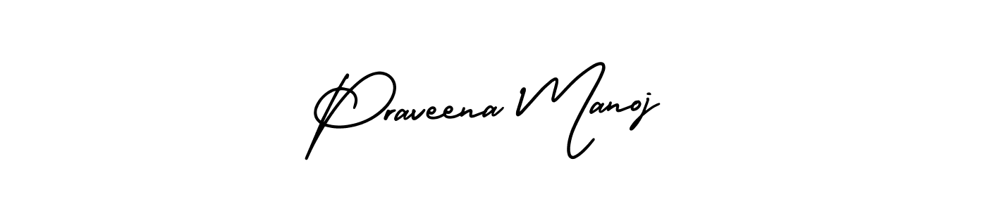 Also we have Praveena Manoj name is the best signature style. Create professional handwritten signature collection using AmerikaSignatureDemo-Regular autograph style. Praveena Manoj signature style 3 images and pictures png