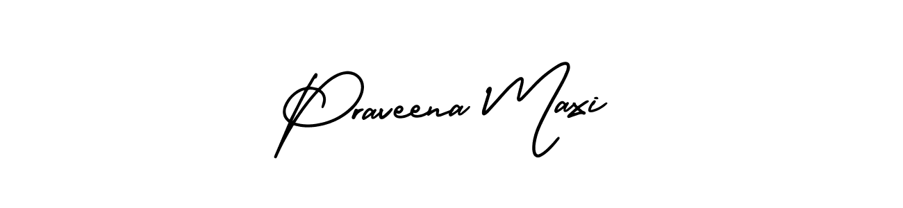 Use a signature maker to create a handwritten signature online. With this signature software, you can design (AmerikaSignatureDemo-Regular) your own signature for name Praveena Maxi. Praveena Maxi signature style 3 images and pictures png