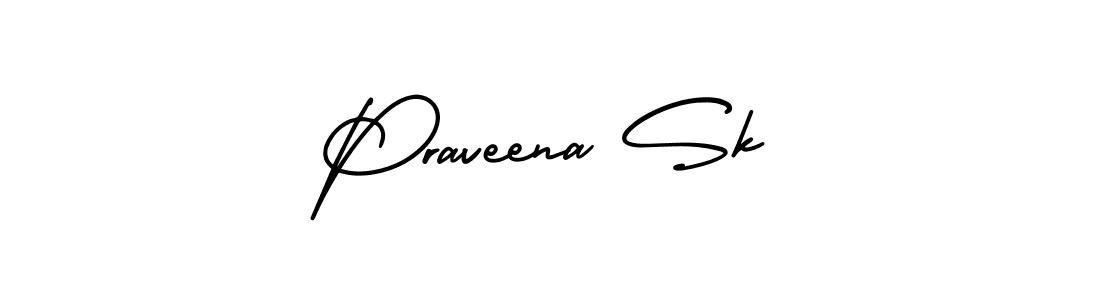 Use a signature maker to create a handwritten signature online. With this signature software, you can design (AmerikaSignatureDemo-Regular) your own signature for name Praveena Sk. Praveena Sk signature style 3 images and pictures png