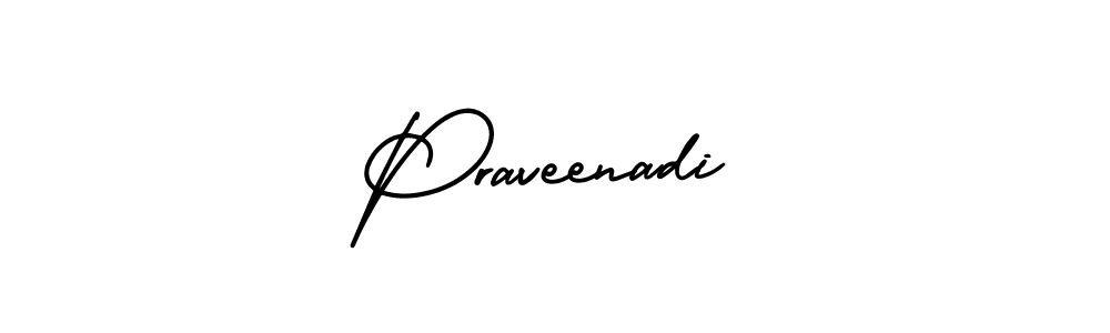 Create a beautiful signature design for name Praveenadi. With this signature (AmerikaSignatureDemo-Regular) fonts, you can make a handwritten signature for free. Praveenadi signature style 3 images and pictures png