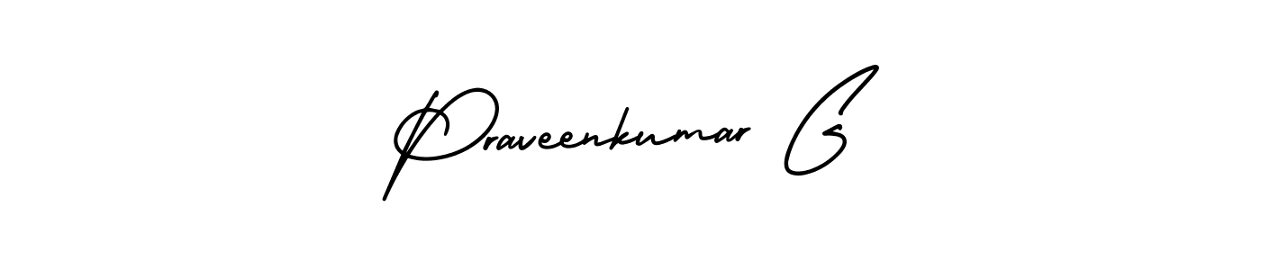 Make a beautiful signature design for name Praveenkumar G. With this signature (AmerikaSignatureDemo-Regular) style, you can create a handwritten signature for free. Praveenkumar G signature style 3 images and pictures png